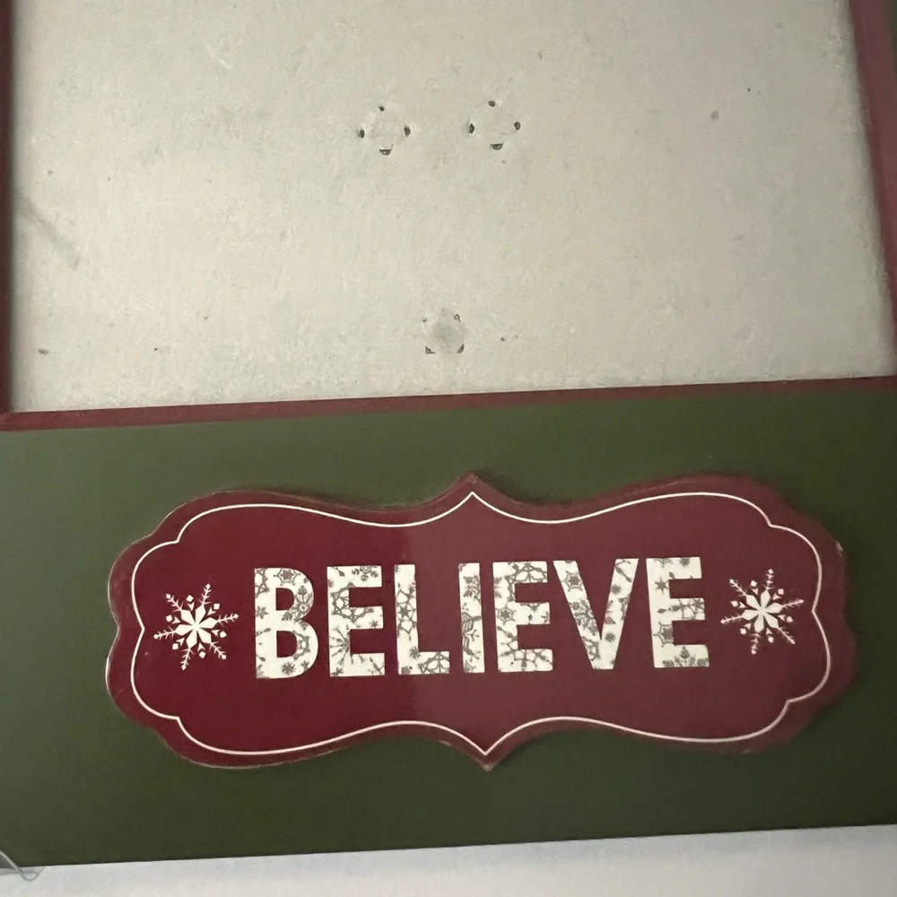 Festive Green and Red Believe‎ Picture Frame